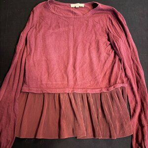 Women's Peplum Sweater with dual fabric